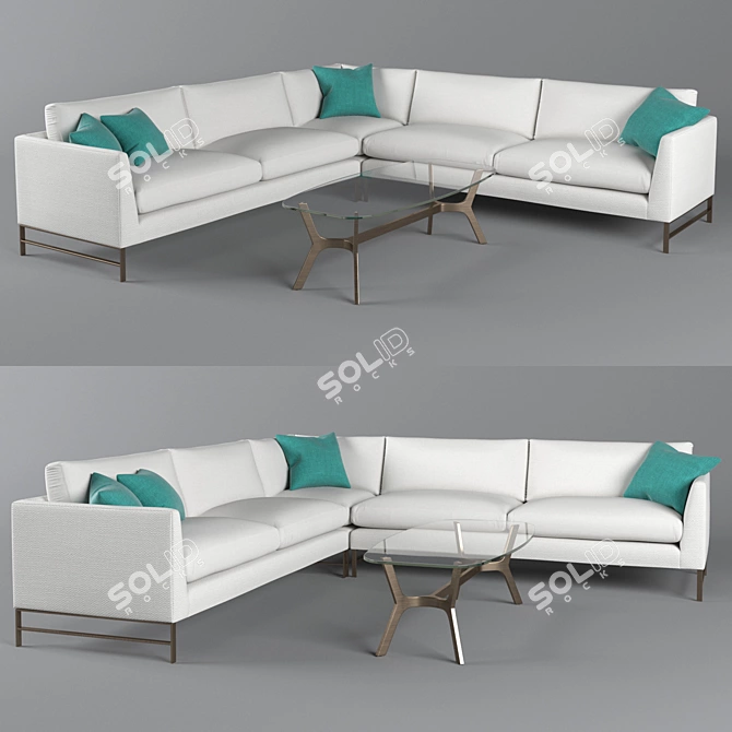 Genesis Sectional Sofa: Modern Comfort for Any Living Space 3D model image 1