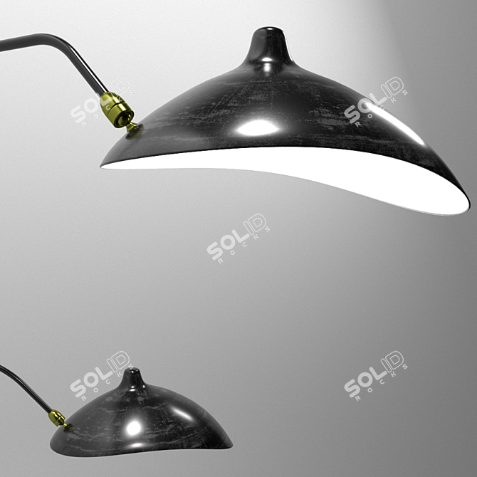 Contemporary Rotating Loft Sconce 3D model image 2