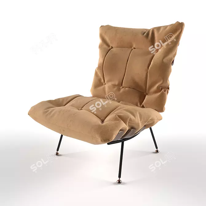 Modern Rib Armchair 3D model image 1