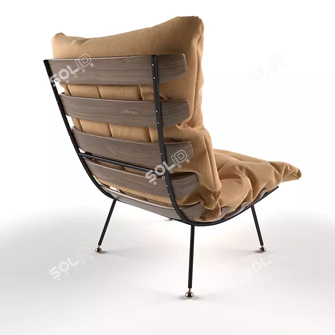 Modern Rib Armchair 3D model image 2