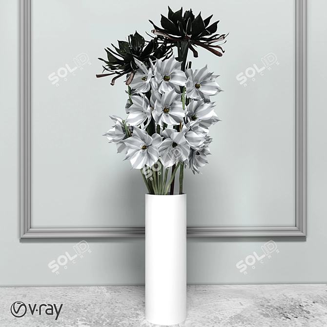 Elegant Narcissus Vase - Limited Edition 3D model image 1