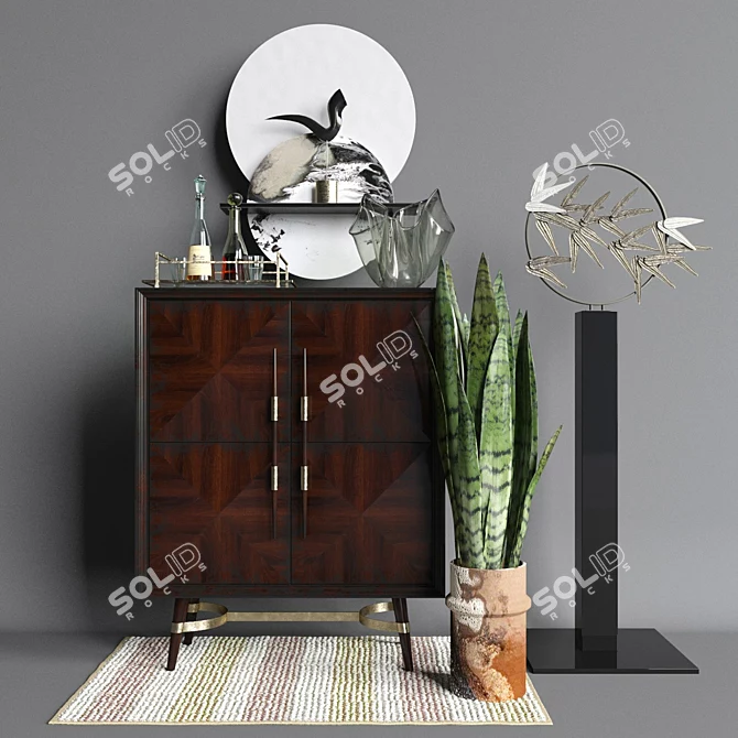 Traditional Chinese Decor Set 3D model image 1