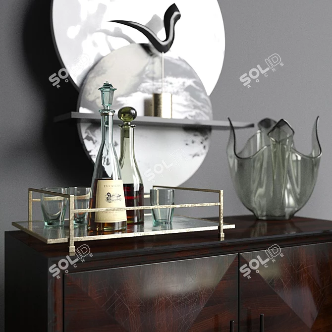 Traditional Chinese Decor Set 3D model image 2