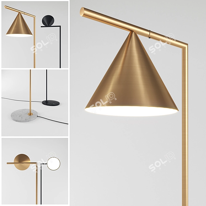 Elegant Captain Flint Floor Lamp 3D model image 2