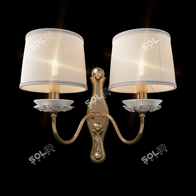 Crystal Lux Adagio Gold Ceramic White Textile 3D model image 1