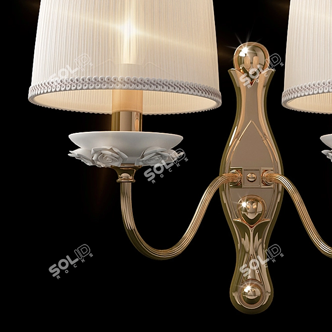 Crystal Lux Adagio Gold Ceramic White Textile 3D model image 2