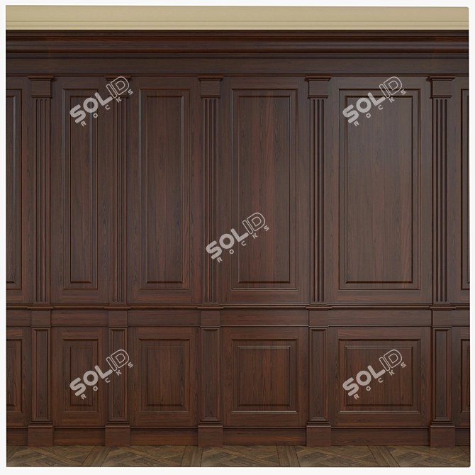 Versatile Wooden Panel Set 3D model image 1