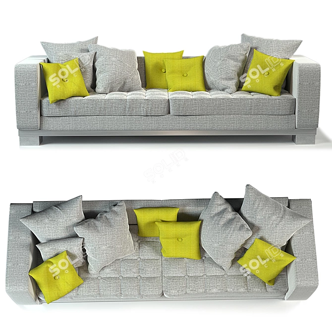 Modern 2-Seater Sofa: Marac ZANZIBAR 3D model image 2