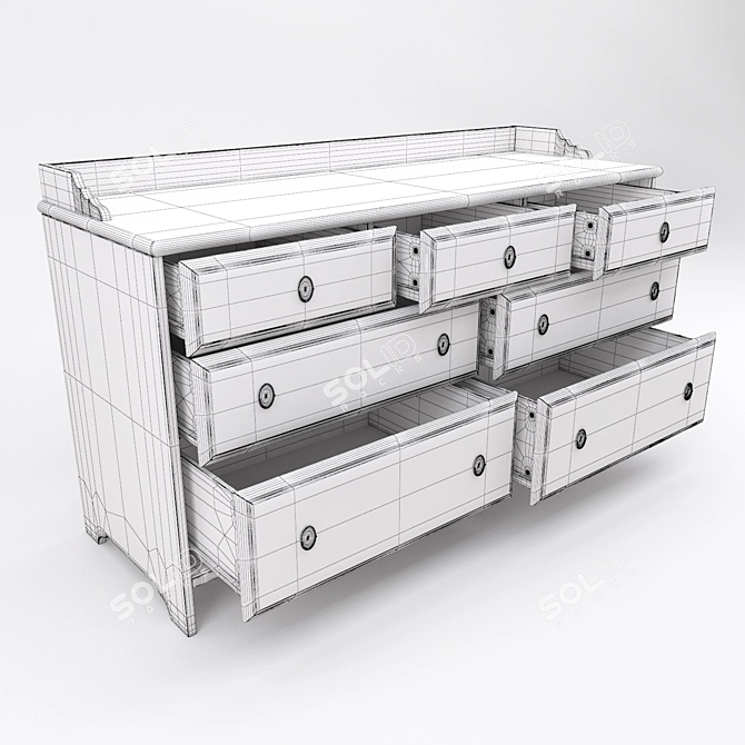 Elegant IKEA Leksvik Com-mode 3D model image 3