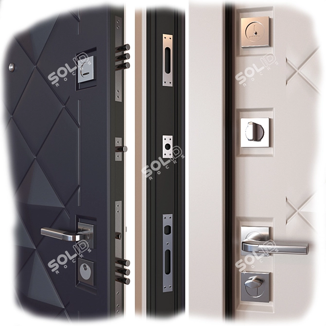 SteelGuard Luxor: Stylish and Secure Metal Door 3D model image 2
