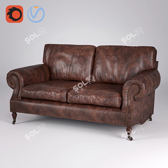 Luxurious HALO Balmoral 2 Seater Sofa 3D model image 1