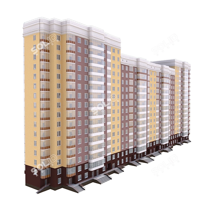 16-storey Residential Tower with Open Floor Plan 3D model image 2