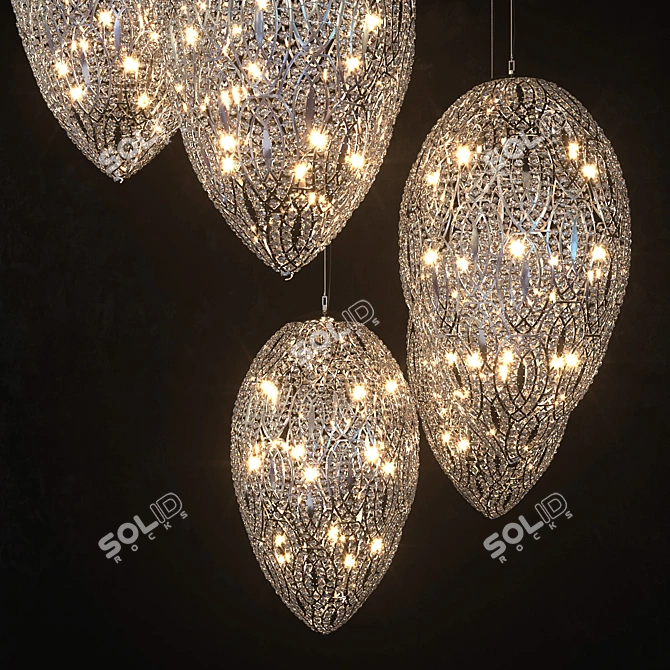 Modern Arabesque Egg Chandelier 3D model image 2