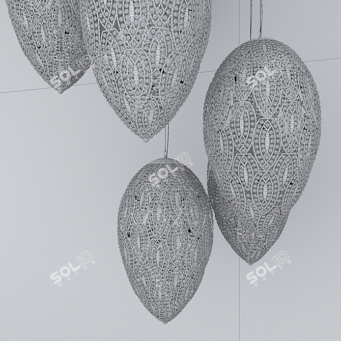 Modern Arabesque Egg Chandelier 3D model image 3