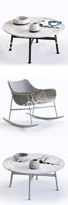 Varaschin SUMMERSET Rocking Armchair - Stylish and Comfortable 3D model image 3