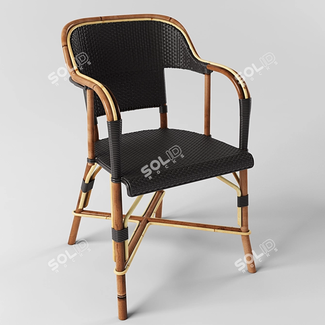 French Cafe Chair: Timeless Elegance 3D model image 1