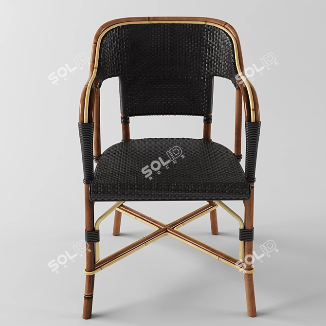 French Cafe Chair: Timeless Elegance 3D model image 2