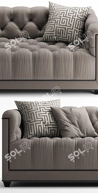 Paris Loveseat: Elegant and Functional 3D model image 2