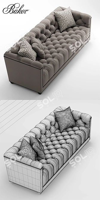 Paris Loveseat: Elegant and Functional 3D model image 3