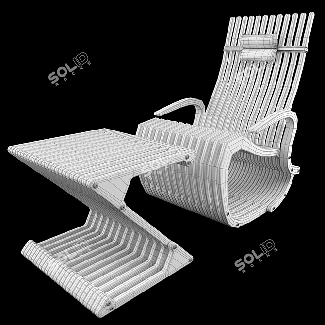 Sleek Rocking Armchair 3D model image 3