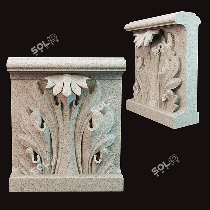 Ornate Acanthus Decorations 3D model image 1