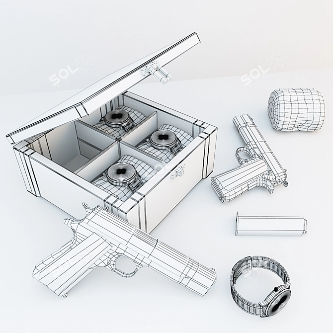 Colt-M1911 and MVMT Watch Combo 3D model image 3