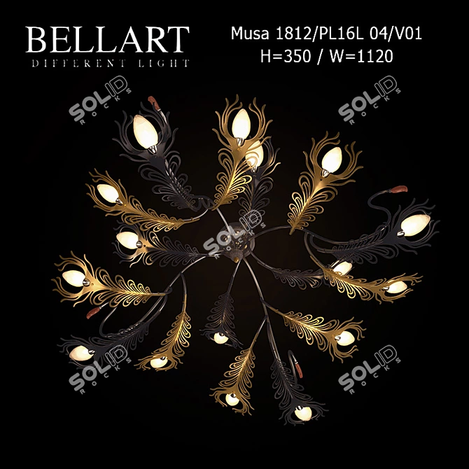 Title: Elegant Bellart Musa Pendant Light 3D model image 2