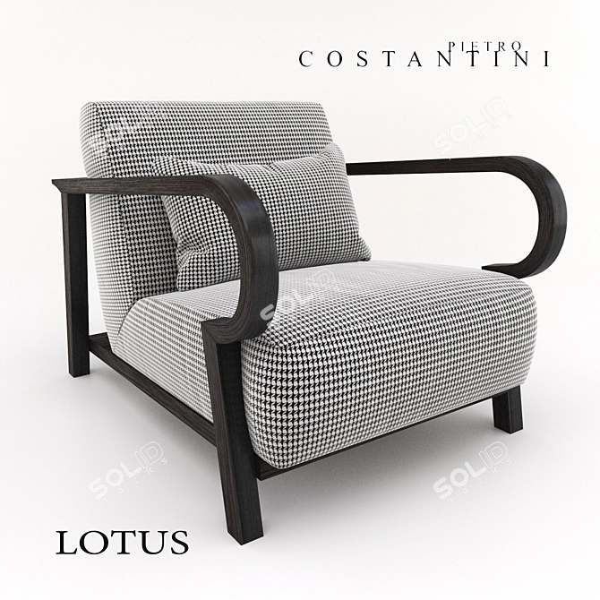 Lotus Armchair by Costantini Pietro 3D model image 1