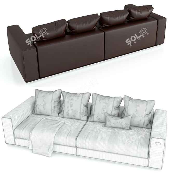 Luxury Fendi Longchamp Sofa 3D model image 2