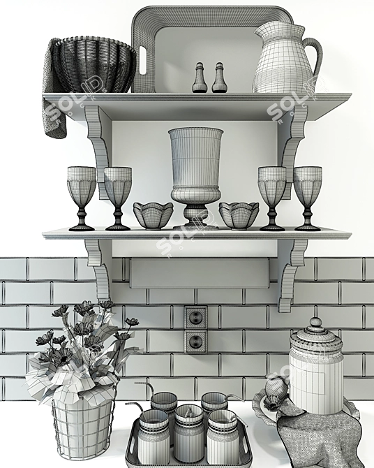 Kitchen Decor Set: Add Style to Your Culinary Space! 3D model image 3