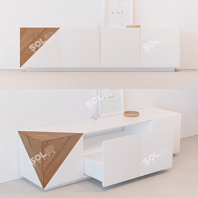 Modern Wood Chest of Drawers 3D model image 1