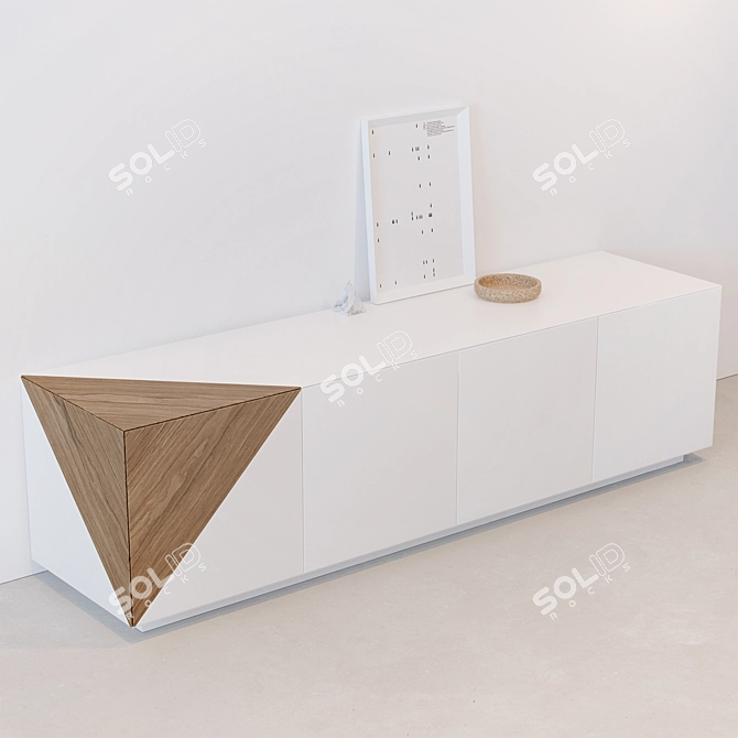 Modern Wood Chest of Drawers 3D model image 2