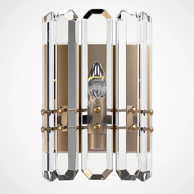 Elegant Crystal Bronze Chandelier 3D model image 2