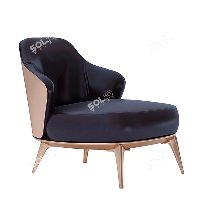 Modern Leslie Armchair: Sleek and Stylish 3D model image 1