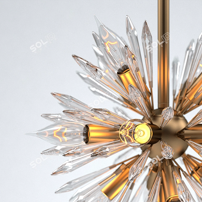 Starburst Flower Pendant - Stylish Ceiling Lighting for PBteen 3D model image 2