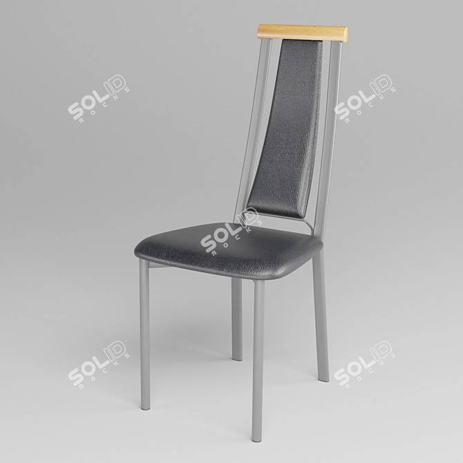 Steel Leather Chair 3D model image 1