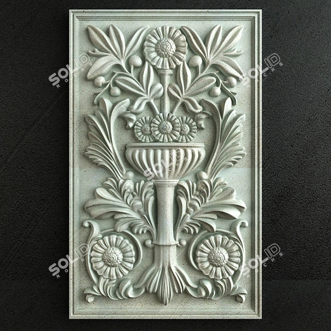 Elegant Carve Decor 002 3D model image 1