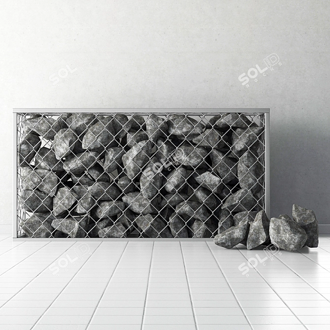 RockStone Gabion Mesh 3D model image 1