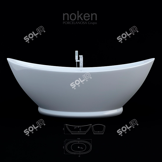 KOAN XL Detached Bath 3D model image 1