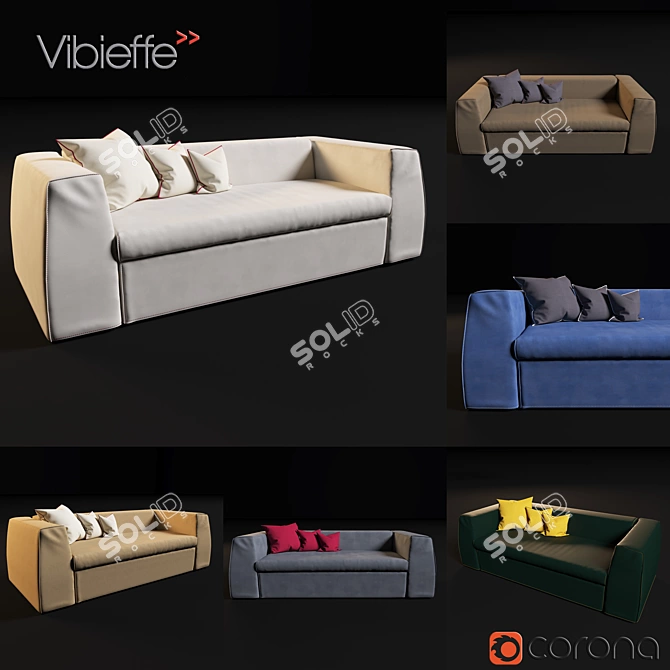 Vibieffe 3000 George: Chic and Comfy Sofa 3D model image 1