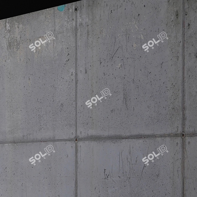 Concrete Wall Texture: 25m Long 3D model image 3
