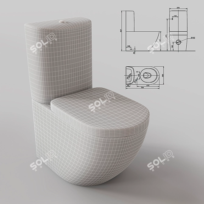 TOTO NC Series Floor Toilet 3D model image 2