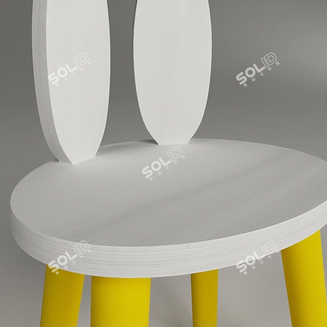 Bunny Plywood Stool 3D model image 2