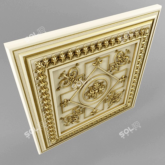 Elegant Carved Facade 3D model image 2