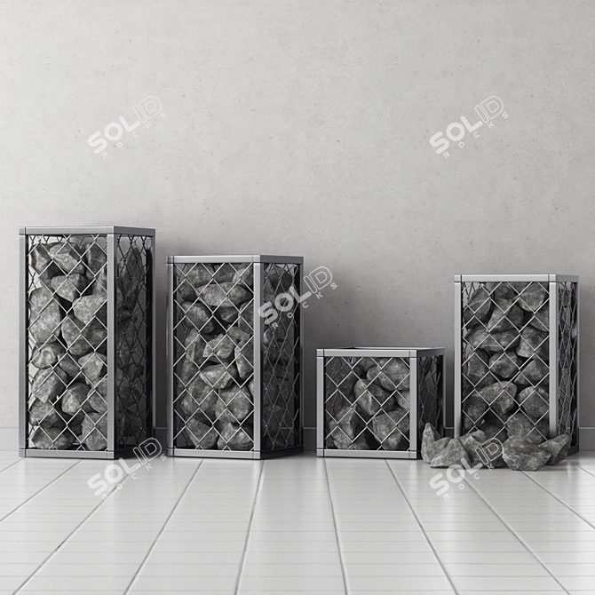 Rockstone Gabion: Strong and Durable 3D model image 1