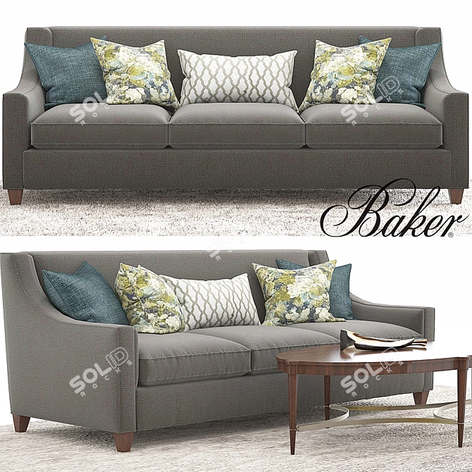 Cozy Comfort: Berkley Sofa & Olivia Coffee Table 3D model image 1