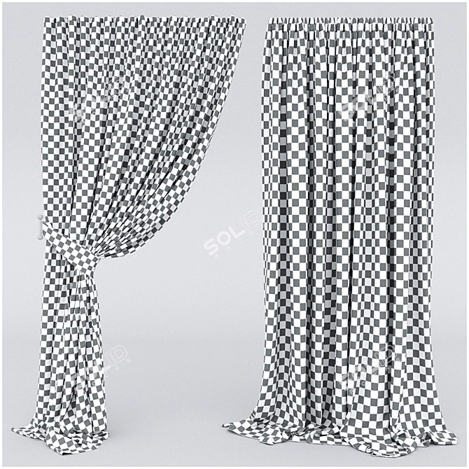 Title: Versatile Cloth Curtains for Realistic 3D Visualization 3D model image 3