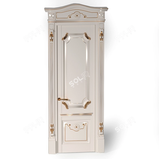 Elegant Classic Doors 3D model image 1