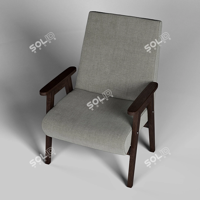 Title: Retro Soviet Armchair 3D model image 2