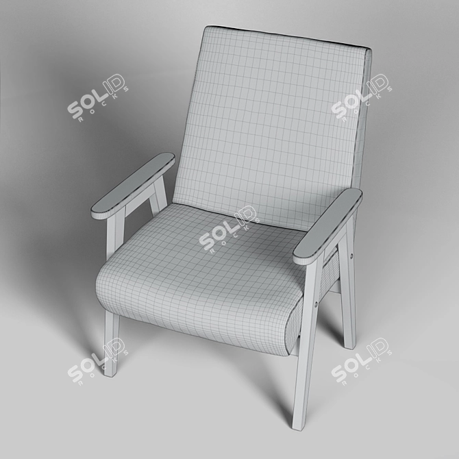 Title: Retro Soviet Armchair 3D model image 3